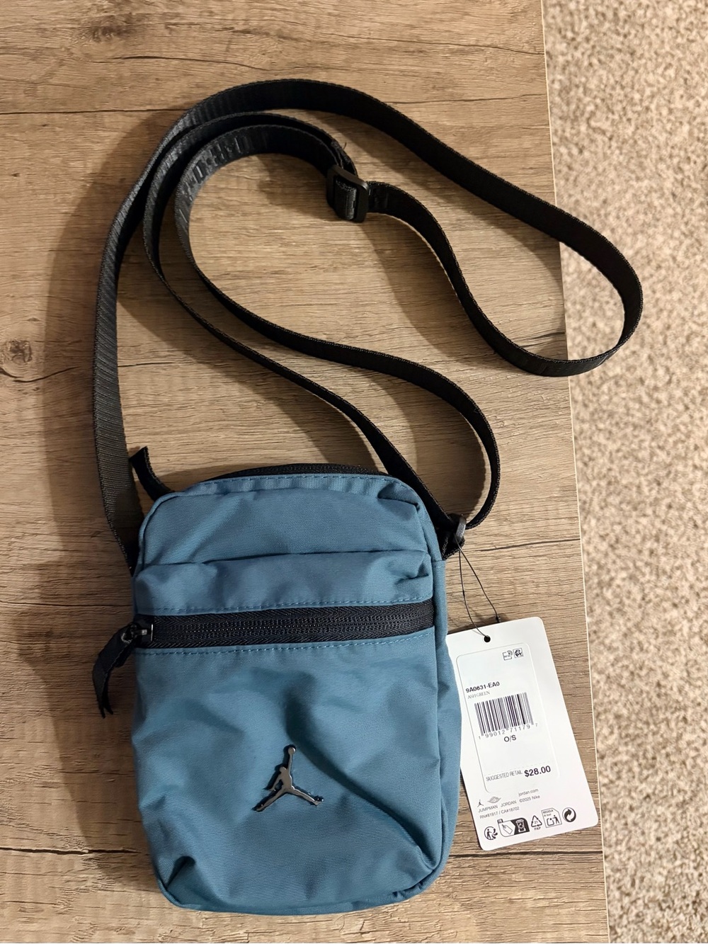 Jordan Teal Crossbody Belt Bag with Black Strap